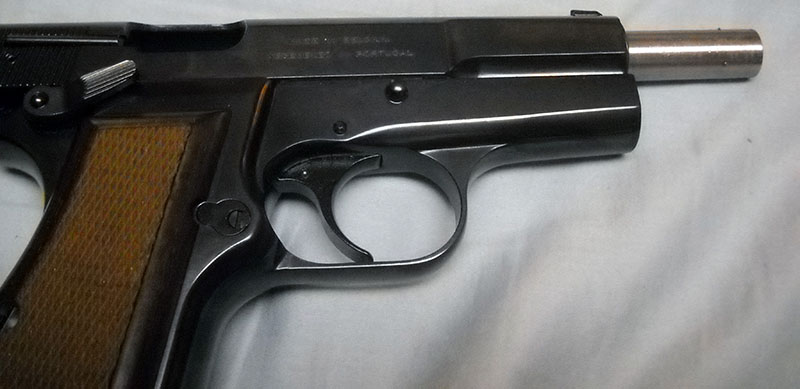 Browning Hi-Power, right side, locked open